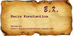 Becze Konstantina névjegykártya